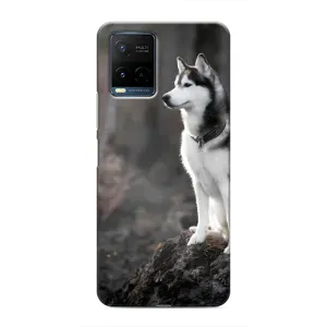 Чехол с Хаски для Vivo Y21 / Y21s - (AlphaPrint) (Верный пес)