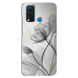 Чохол з принтом «Чорні квіти» для Vivo Y30