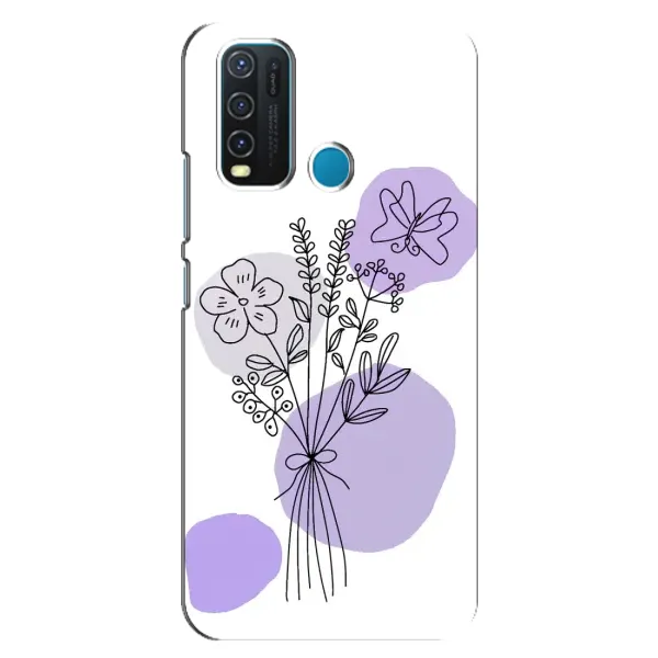Чехол с принтом «Букет фиолетовая абстракция» для Vivo Y30