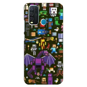 Чохол Майнкрафт на ViVO Y30 (AlphaPrint) Minecraft (Колаж Майнкрафт)