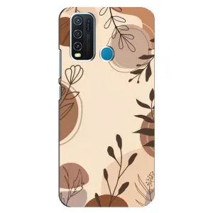 Чохол з принтом «Коричневі квіти» для Vivo Y30