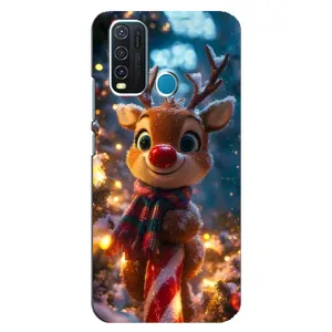 Яскравий чохол для Vivo Y30 з Зимові Оленята (Олень з шарфом)