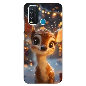 Яскравий чохол для Vivo Y30 з Зимові Оленята (Оленятко серед гірлянд)