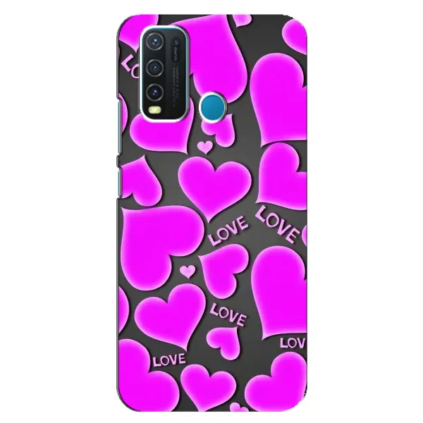Чехол с принтом «Pink hearts» для Vivo Y30 Чехол с принтом «Pink hearts» для Vivo Y30