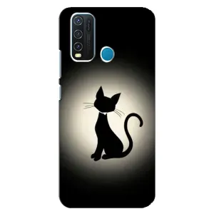 Чехол с принтом для ViVO Y30 (AlphaPrint) Модные коты (Силуэт котика)