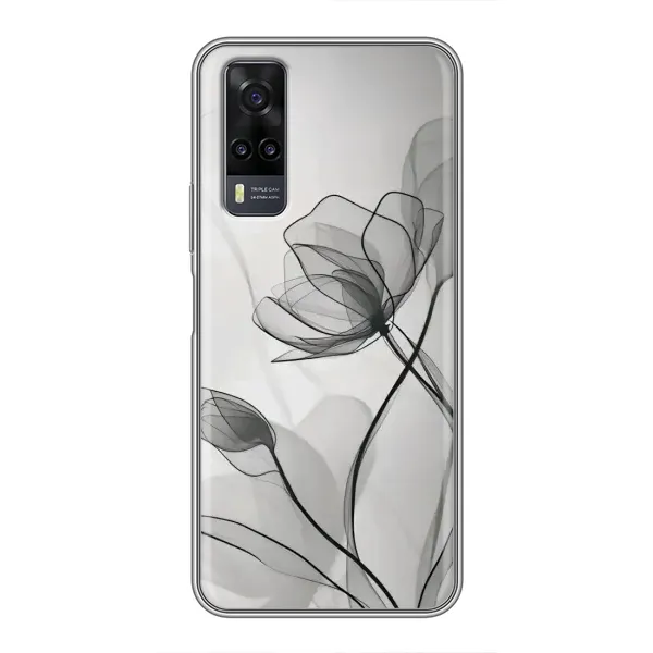 Чехол с принтом «Черные цветы» для Vivo Y31 Чехол с принтом «Черные цветы» для Vivo Y31