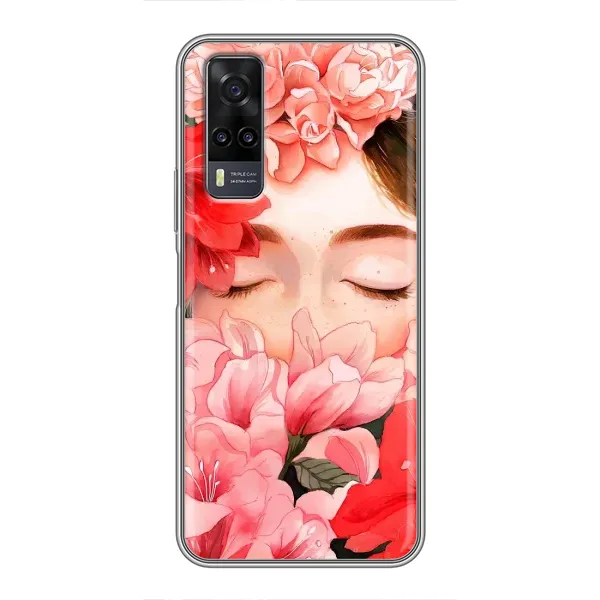 Чехол с принтом «Глаза в цветах» для Vivo Y31