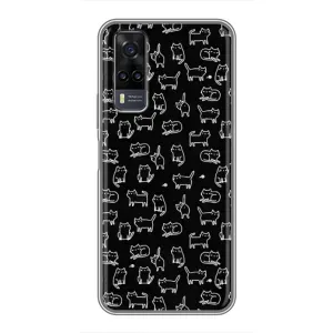 Чехол с принтом для ViVO Y31 (AlphaPrint) Модные коты (Меленькие котики)