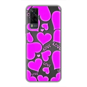 Чехлы для любимой на Виво у31 (VPrint) (Pink hearts)