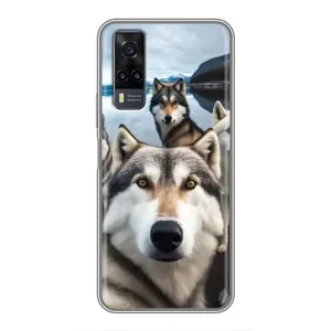Чехол с Хаски для ViVO Y31 - (AlphaPrint) (Селфи ХАски)