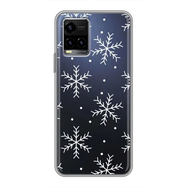 Чехол с принтом «Белые снежинки» для Vivo Y33s Чехол с принтом «Белые снежинки» для Vivo Y33s