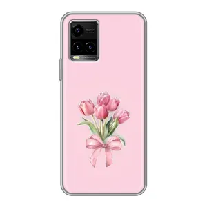 Чехол с розовым рисунком для Vivo Y33s (Букет цветов)