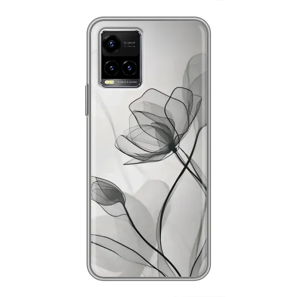 Чехол с принтом «Черные цветы» для Vivo Y33s Чехол с принтом «Черные цветы» для Vivo Y33s