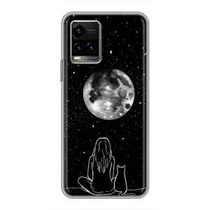 Чехол с принтом «Девушка с котом» для Vivo Y33s