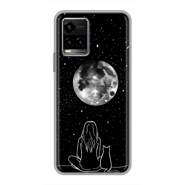 Чехол с принтом «Девушка с котом» для Vivo Y33s