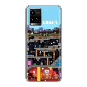 Чехол Майнкрафт на Vivo Y33s (AlphaPrint) Minecraft (фон Minecraft)
