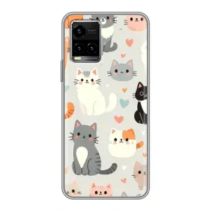 Чехол с принтом «Коллаж котов» для Vivo Y33s