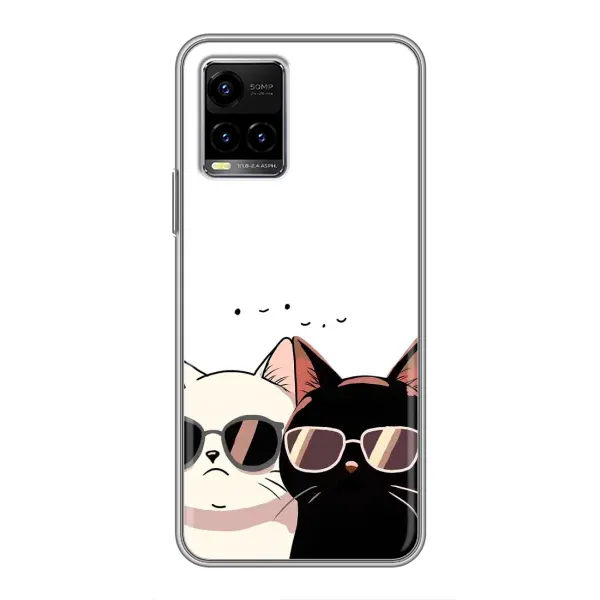 Чехол с принтом «Коты в очках» для Vivo Y33s