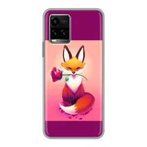 Чехлы с картинкой Лисички для Vivo Y33s (VPrint) (Лисичка с розочкой)