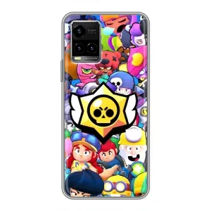 Чехол для Vivo Y33s Бравл Старс (VPrint) (Лого Brawl Stars)