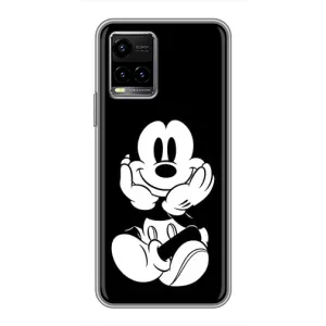 Эксклюзивный чехол для Vivo Y33s (AlphaPrint - Мультяшные) (Микки на черном)