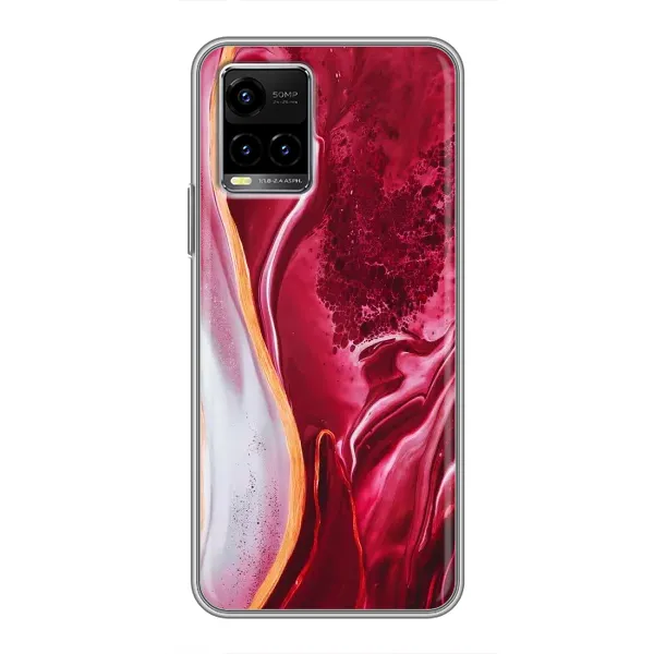 Чохол з принтом «Мрамор червоний» для Vivo Y33s