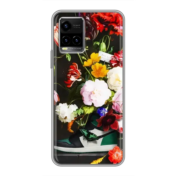 Чехол с принтом «Nike цветы» для Vivo Y33s