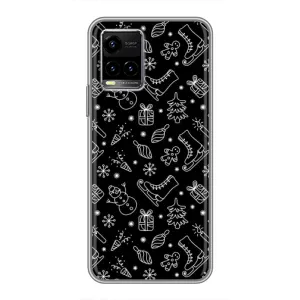 Новогодние, Праздничные Чехлы для Vivo Y33s - 2024 год (Новогодний фон)