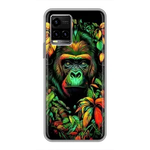 Чехол с Обезьянами Vivo Y33s - (AlphaPrint) (Обезьяна в тропиках)