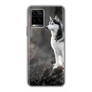 Чехол с Хаски для Vivo Y33s - (AlphaPrint) (Верный пес)