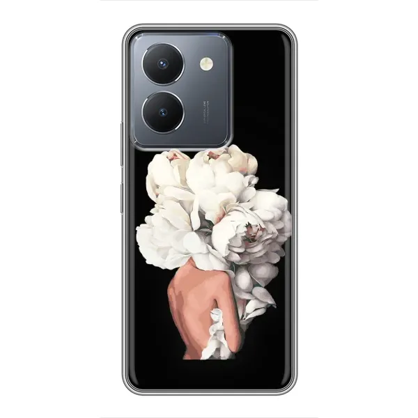 Чехол с принтом «Белые цветы» для Vivo Y36