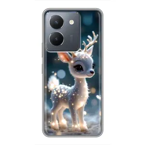 Яркий чехол для Vivo Y36 с Зимними Оленятами (Блестящий олененок)