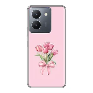 Чехол с розовым рисунком для VIVO Y36 (Букет цветов)
