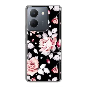 Чехлы с Цветами для VIVO Y36 (VPrint) (Цветочки на черном)
