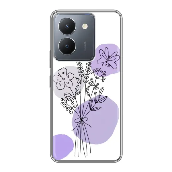 Чехол с принтом «Букет фиолетовая абстракция» для Vivo Y36