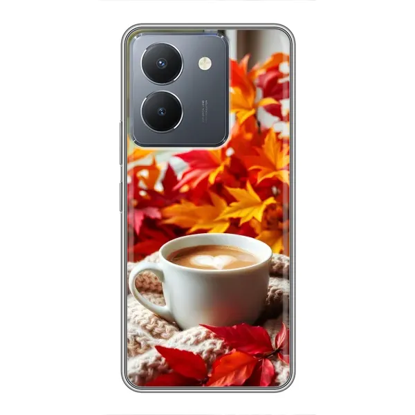 Чехол с принтом «Кофе и листья» для Vivo Y36 Чехол с принтом «Кофе и листья» для Vivo Y36