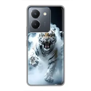 Чехол с картинкой «Хищники» для VIVO Y36 (Белый тигр в дыму)