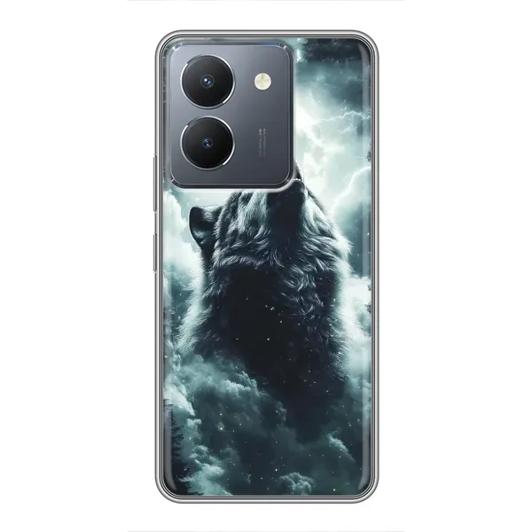 Чохол з принтом «Вовк у хмарах» для Vivo Y36