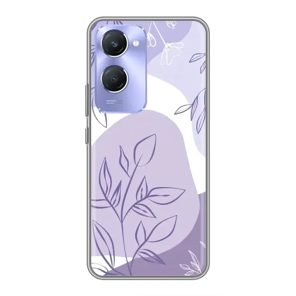Чехол с принтом «Фиолетовые листья абстракция» для Vivo Y36c
