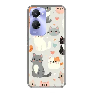 Чохол з принтом «Колаж котів» для Vivo Y36c