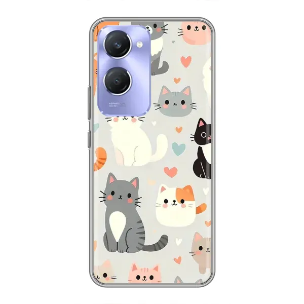 Чохол з принтом «Колаж котів» для Vivo Y36c