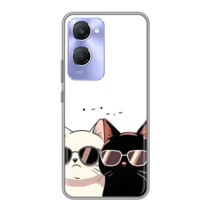 Чохол з принтом «Коти в окулярах» для Vivo Y36c
