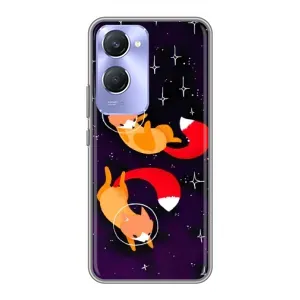 Чехлы с картинкой Лисички для Vivo Y36c (VPrint) (Лисички космонавты)