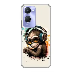 Чехол с Обезьянами Vivo Y36c - (AlphaPrint) (Макака в наушниках)
