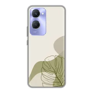 Силиконовый чехол с принтом в цветах на Vivo Y36c (Зеленая монстера дизайн)