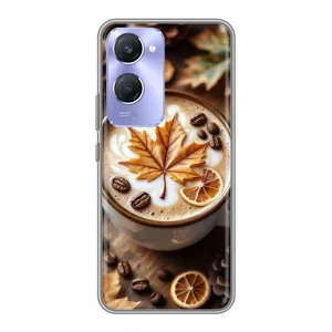 Чехол с уникальным дизайном «Осень с кофе» для Vivo Y36c (Пряный кофе)