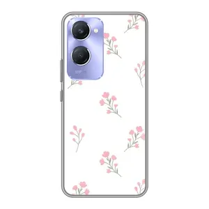 Чехол с розовым рисунком для Vivo Y36c (Розовые цветы)