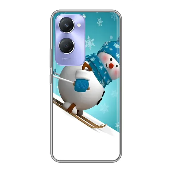 Чехол с принтом «Снеговик на лыжах» для Vivo Y36c