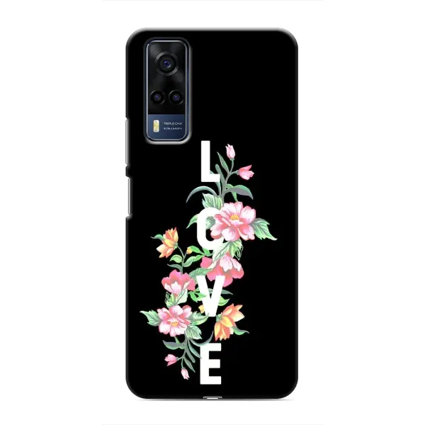 Чехол с принтом «Цветы LOVE» для Vivo Y51 (2020)