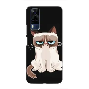 Чехол с принтом для Vivo Y51 (2020) (AlphaPrint) Модные коты (Грустный кот)